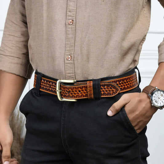 Modern Western Leather Belt - Tampa Home & Garden Store