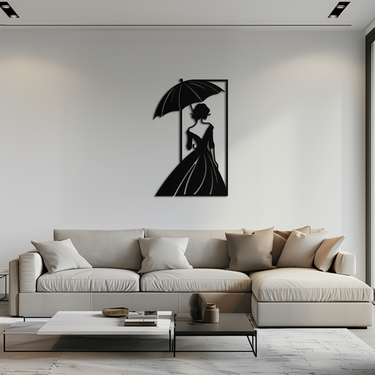 Modern Woman Silhouette Metal Wall Art – Elegant Female Figure Panel- KAF375 - Tampa Home & Garden Store