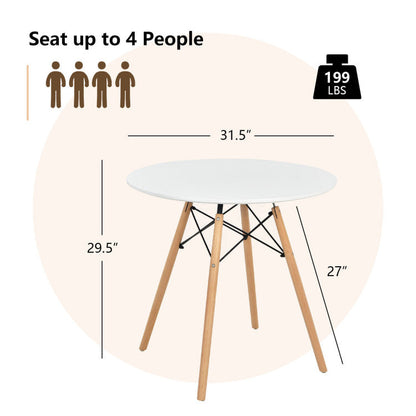 Modern 3-Piece Dining Set: Round Table with Set of 2 Hollow Plastic Chairs