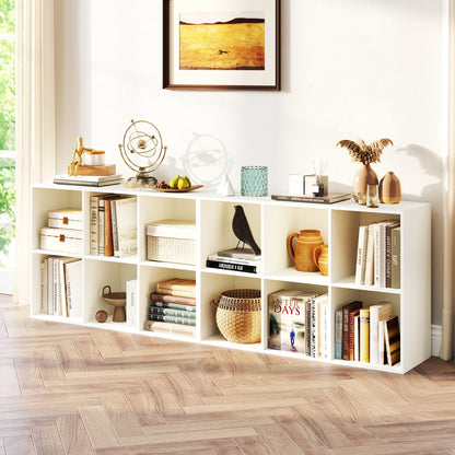 Estantería moderna de 6 cubos con kit antivuelco para dormitorio y sala de estar - Blanca