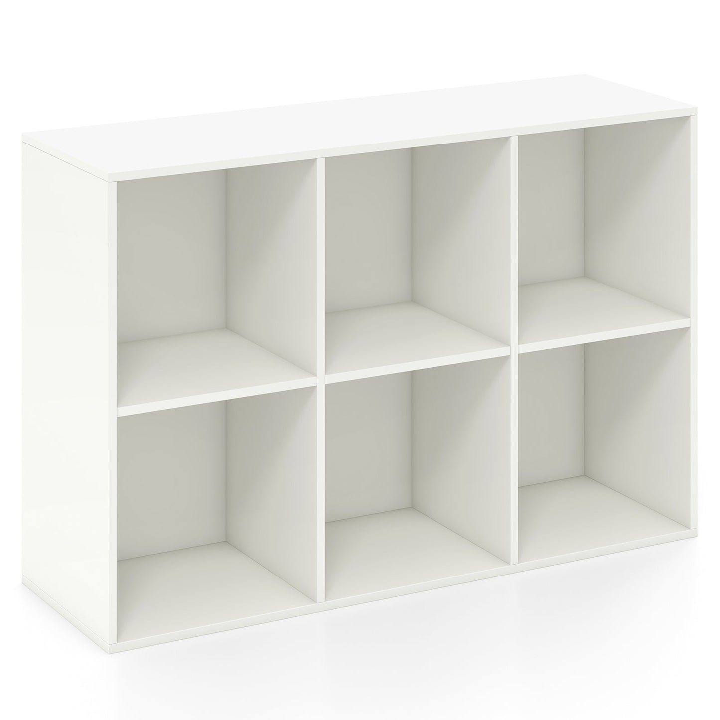 Estantería moderna de 6 cubos con kit antivuelco para dormitorio y sala de estar - Blanca