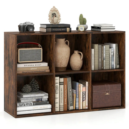 6-Cube Bookcase with Anti-Tipping Kit Rustic