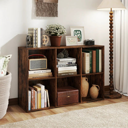 6-Cube Bookcase with Anti-Tipping Kit Rustic
