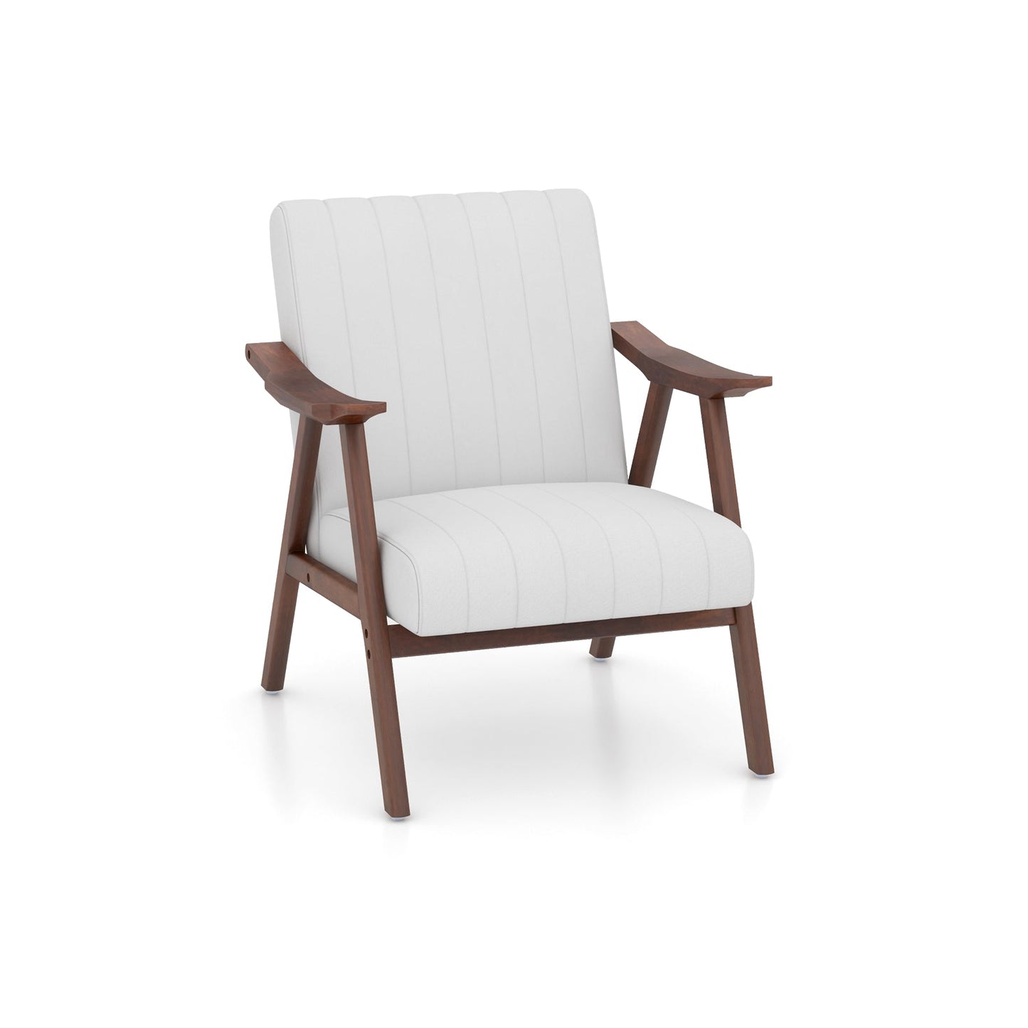 Sillón moderno con apoyabrazos y almohadillas de fieltro - Beige