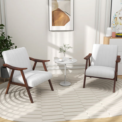 Sillón moderno con apoyabrazos y almohadillas de fieltro - Beige