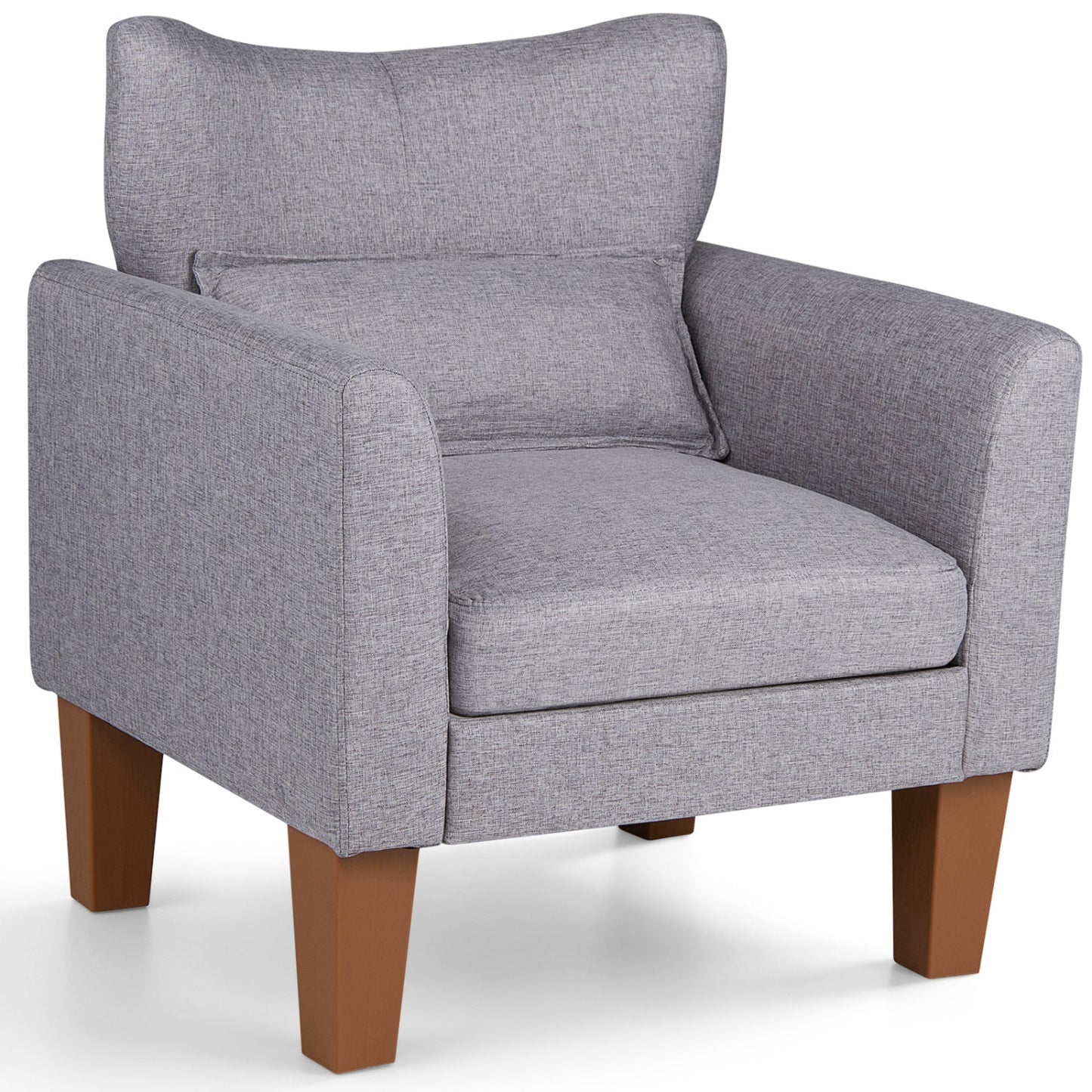 Accent chair grey fabric with removable cushion and pillow DirectDeals on Tampa Home & Garden Store