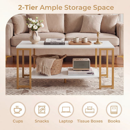 Modern Accent Table with Open Storage Shelf