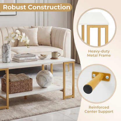 Modern Accent Table with Open Storage Shelf