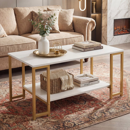 Modern Accent Table with Open Storage Shelf