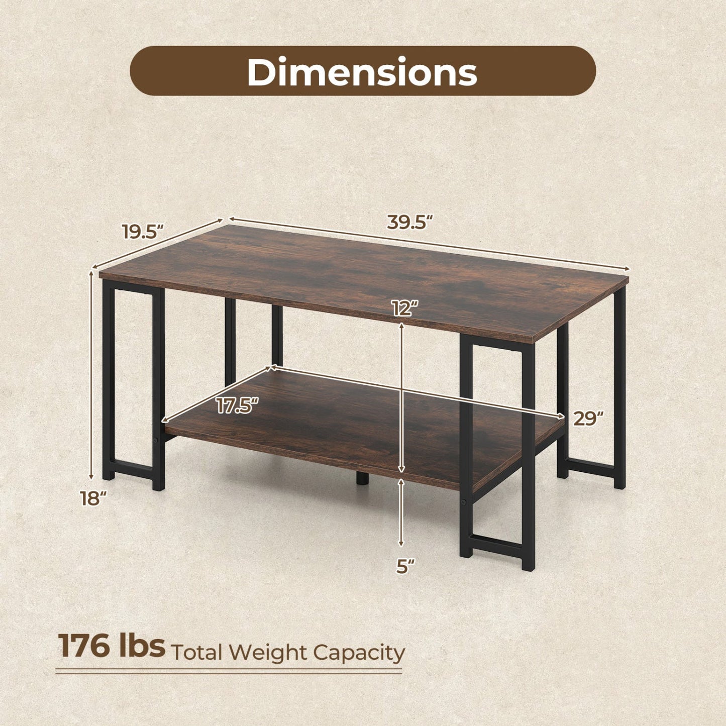 Modern Accent Table with Open Storage Shelf