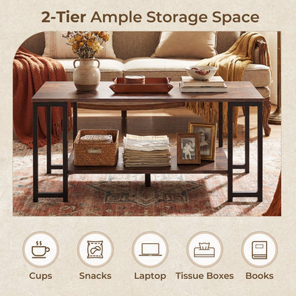 Modern Accent Table with Open Storage Shelf