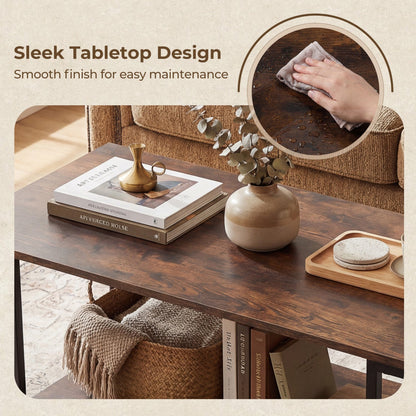 Modern Accent Table with Open Storage Shelf