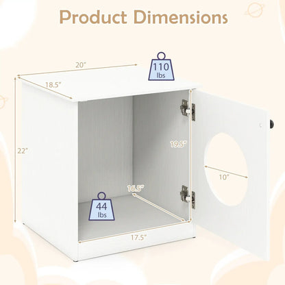 Cat Litter Box Enclosure with Nightstand White
