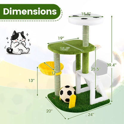 Multi Level Cat Tree with Soccer Field Hammock