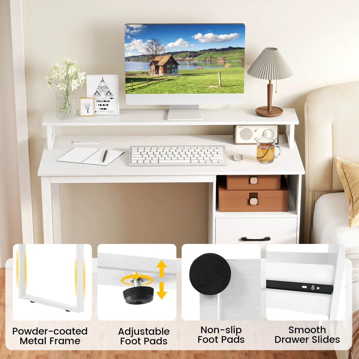 Modern Computer with Power Outlets and Drawer