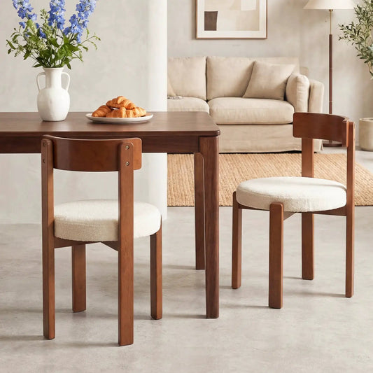 Modern Dining Chairs Set of 2 With Wood Legs