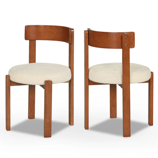Modern Dining Chairs Set of 2 With Wood Legs