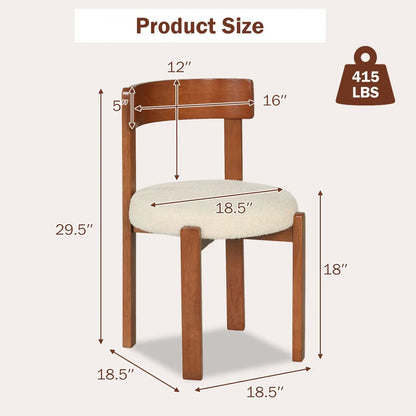 Modern Dining Chairs for 4 with Rubber Wood Legs