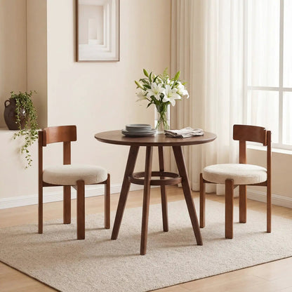 Modern Dining Chairs for 4 with Rubber Wood Legs