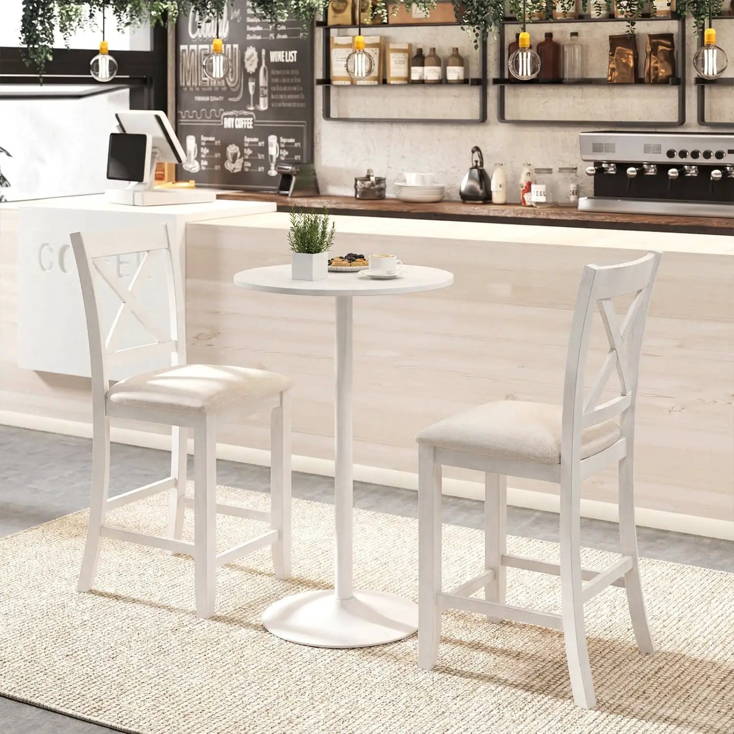 Counter Height Bar Stools with Cushion for Dining