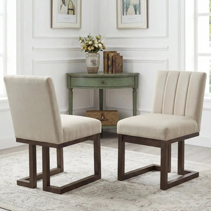 Modern Farmhouse Fabric Dining Chairs Set of 2
