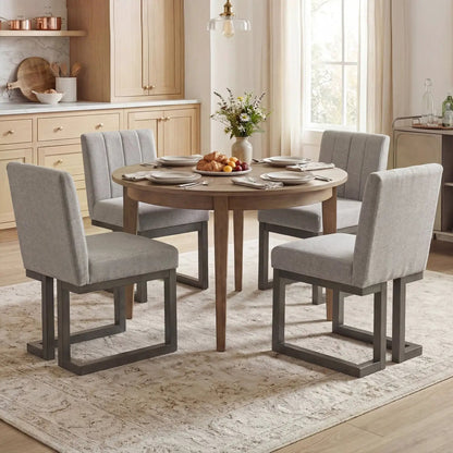 Modern Farmhouse Fabric Dining Chairs Set of Four