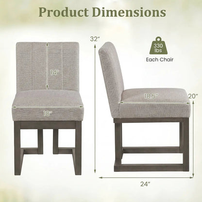Modern Farmhouse Fabric Dining Chairs Set of Four