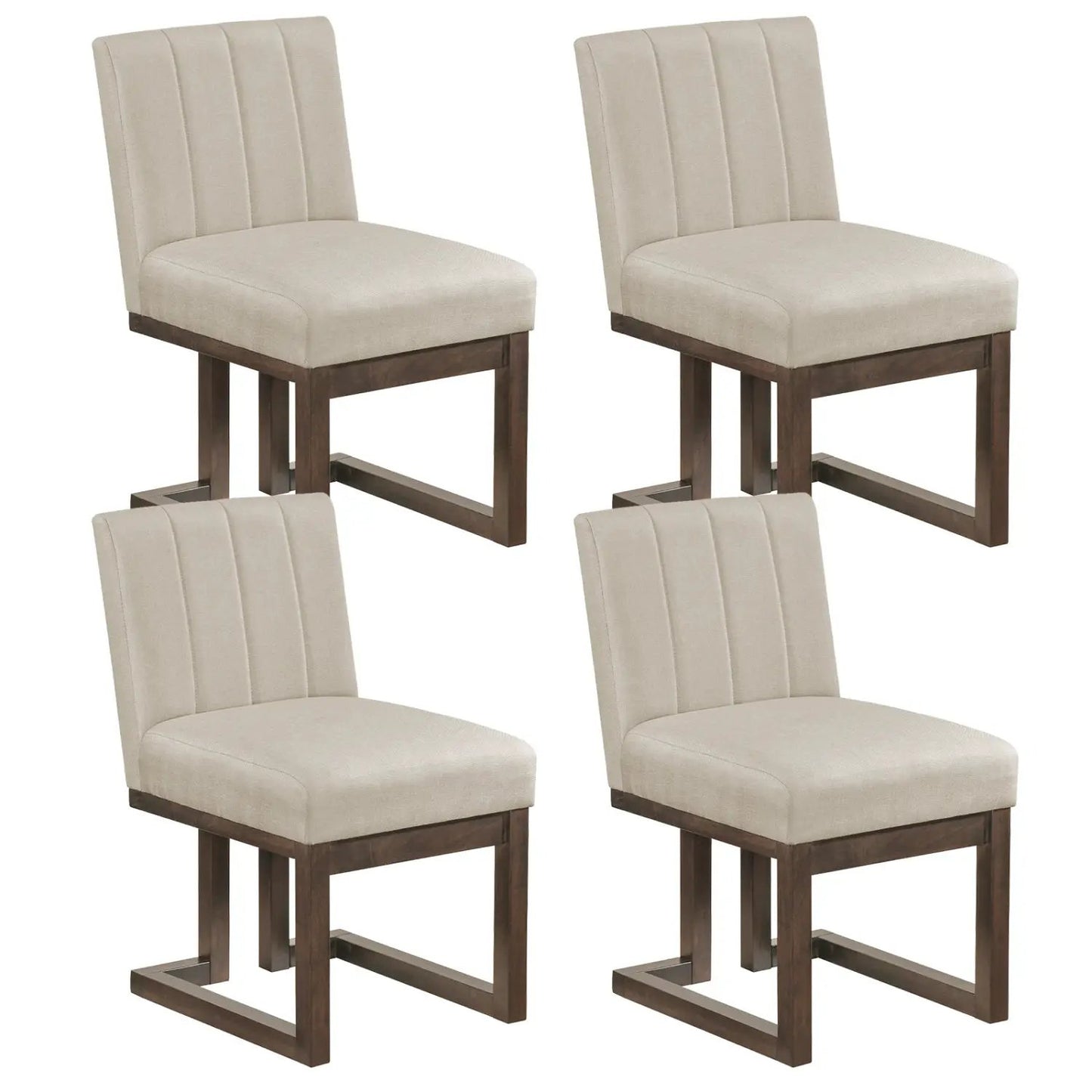 Modern Farmhouse Fabric Dining Chairs Set of Four