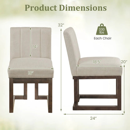 Modern Farmhouse Fabric Dining Chairs Set of Four