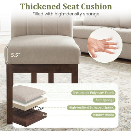 Modern Farmhouse Fabric Dining Chairs Set of Four