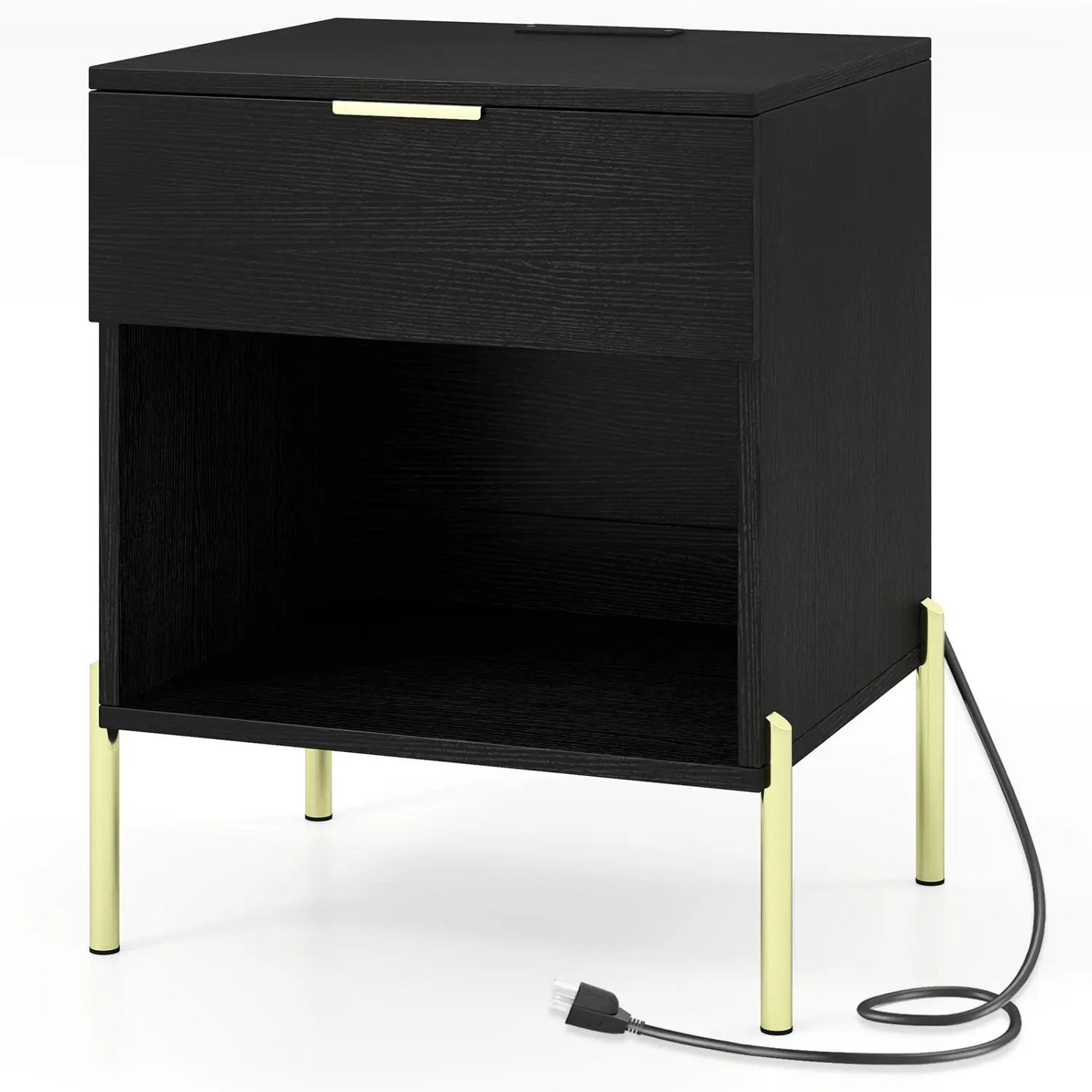 Nightstand with Charging Station and Drawer