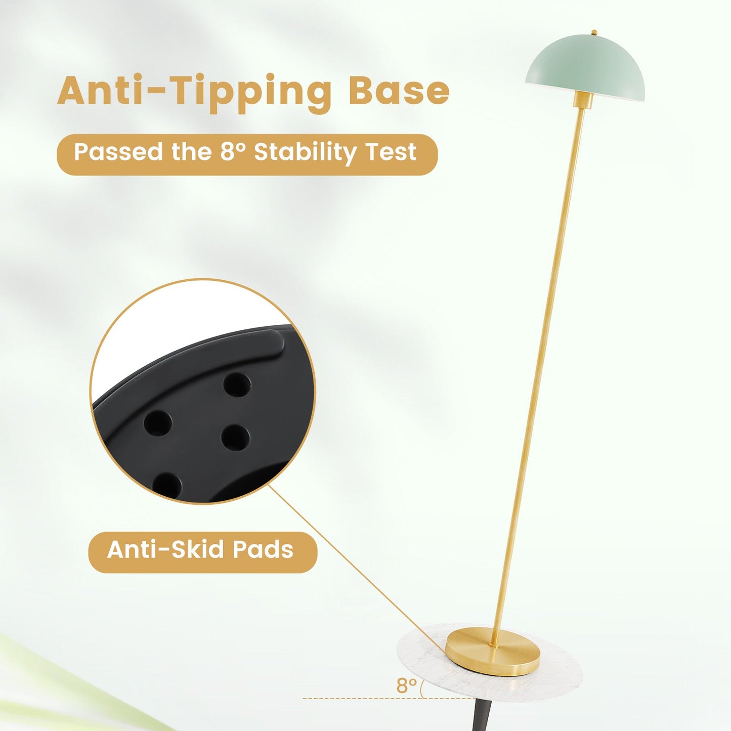 Modern Standing Lamp with Adjustable Lamp Head and Foot Switch