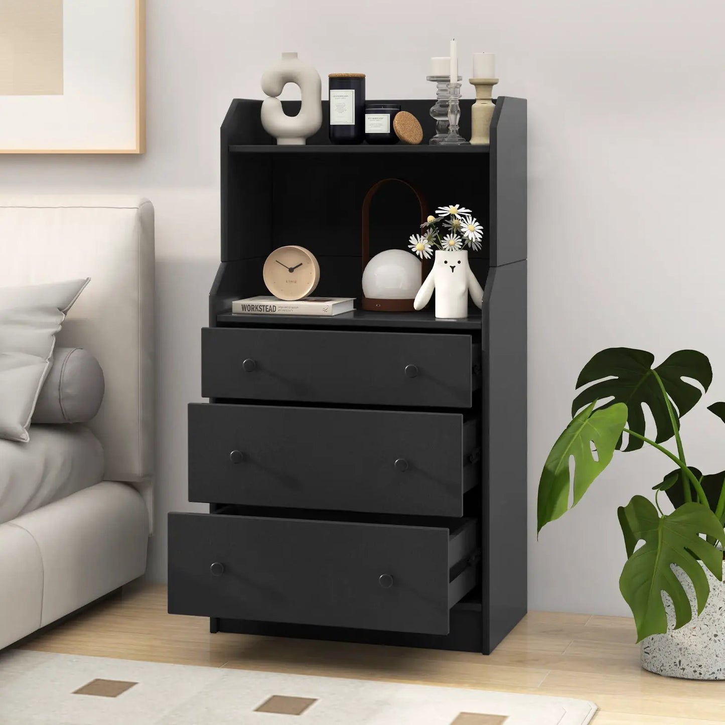 Storage Dresser with Anti-Toppling Device