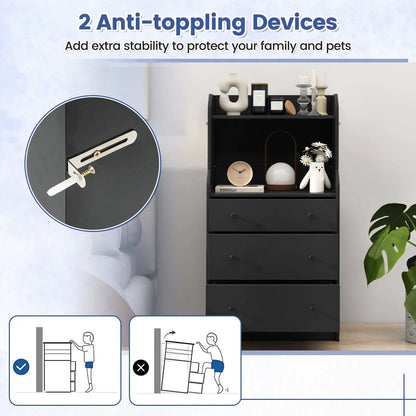 Storage Dresser with Anti-Toppling Device