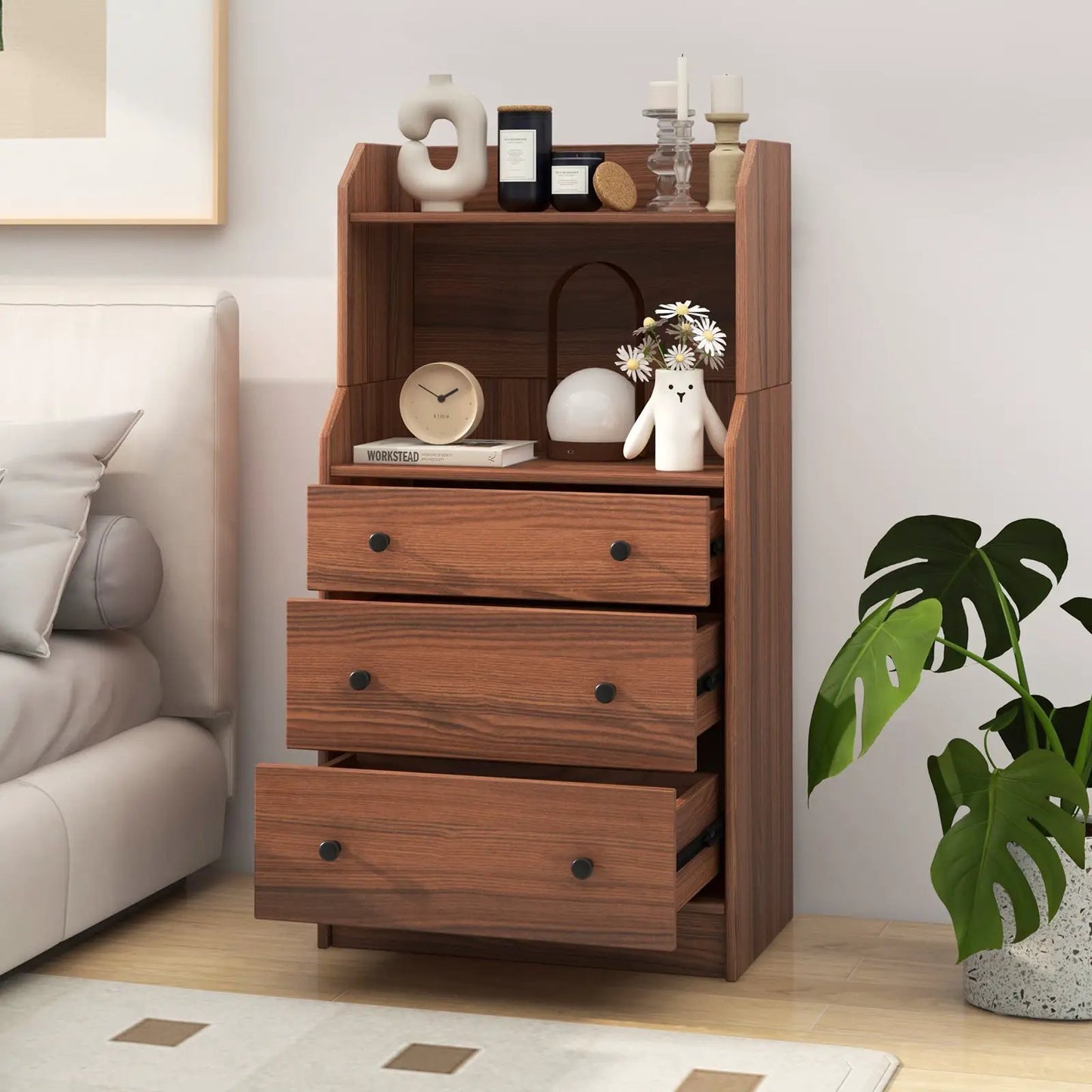 Storage Dresser with Anti Toppling Device