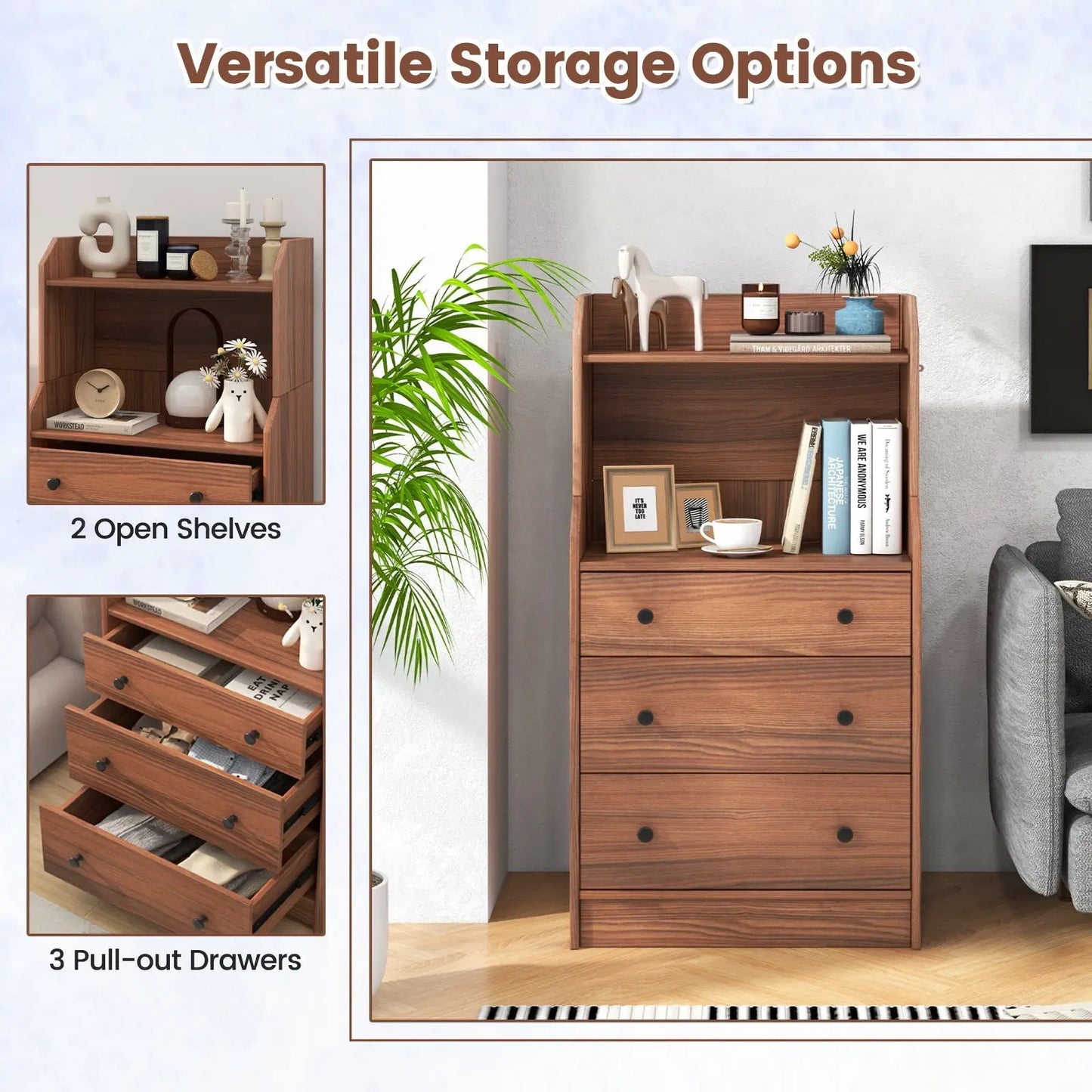 Storage Dresser with Anti Toppling Device