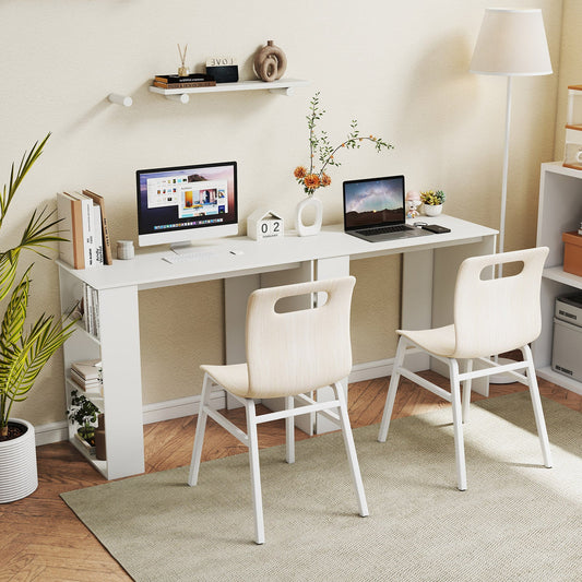 Computer Desk with Bookshelf for Small Space-White - Tampa Home & Garden Store