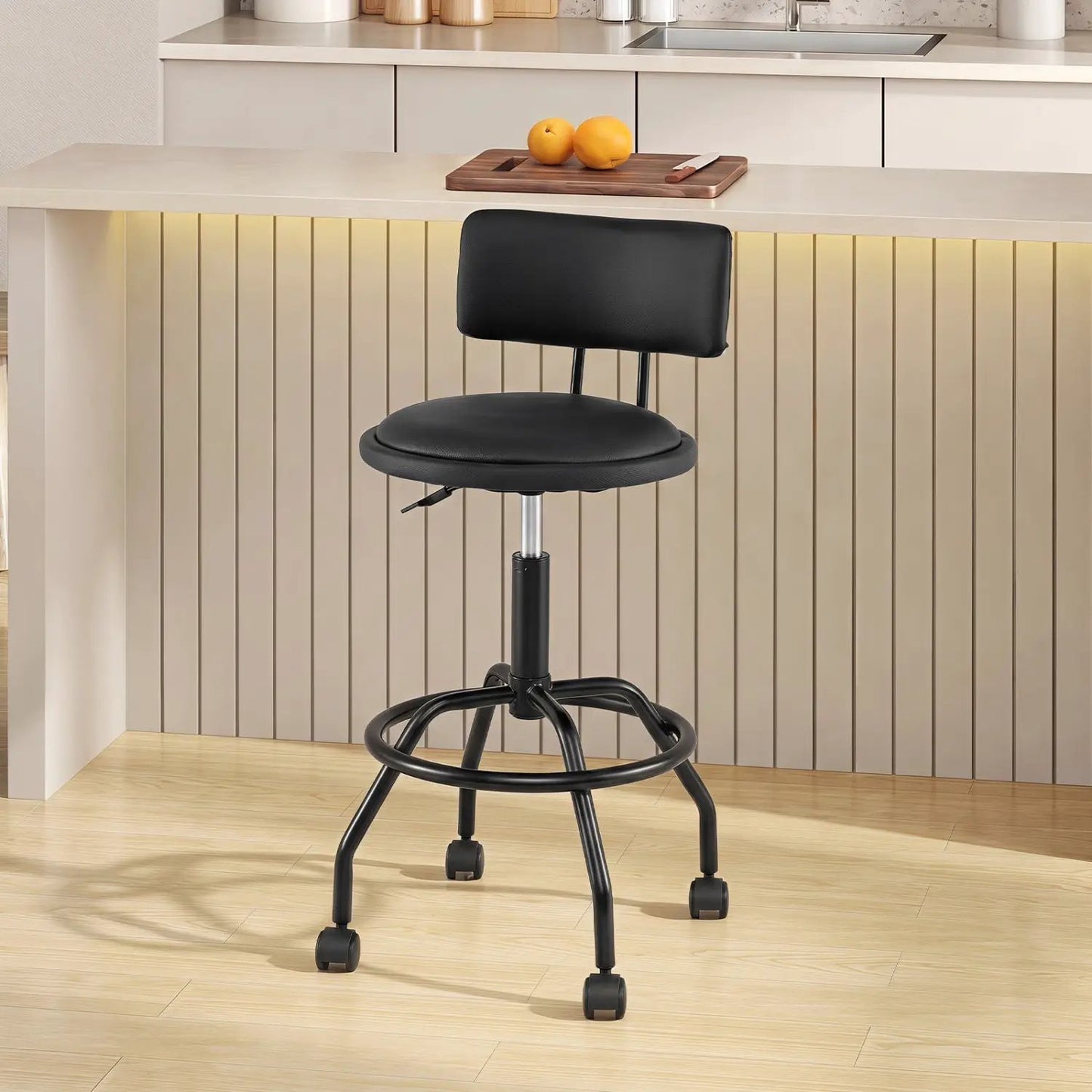 Swivel Bar Stool with Backrest Height Adjustable