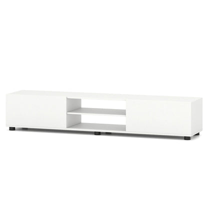 Modern TV Stand for up to 70" TVs Minimalist Entertainment Center with 2 Doors and Open Shelves-Rustic Brown