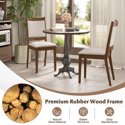 Modern dining chairs, brown wood frames with beige padded backrests, set of 2 on Tampa Home & Garden Store