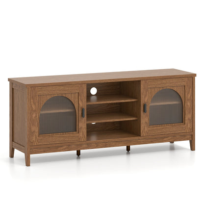 Modern Vintage Oak TV Cabinet with adjustable shelves and cable holes for 65in TVs DirectDeals on Tampa Home & Garden Store