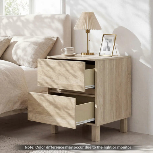 End Table with 2 storage drawers in natural wood finish by DirectDeals on Tampa Home & Garden Store
