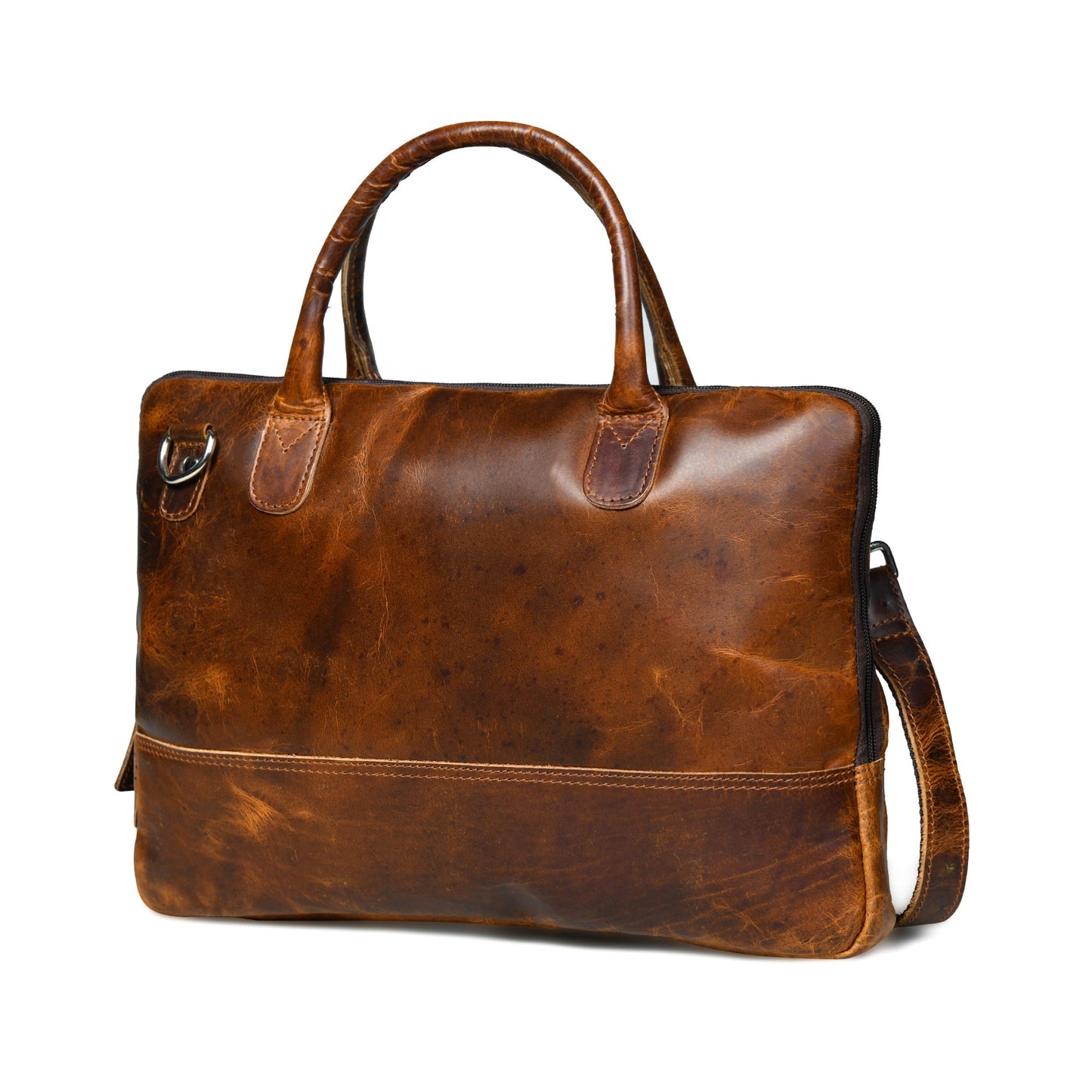 Modernist Leather Laptop Bag- Brown - Tampa Home & Garden Store