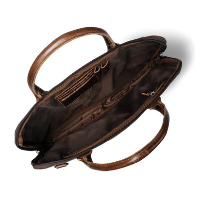 Modernist Leather Laptop Bag- Brown - Tampa Home & Garden Store