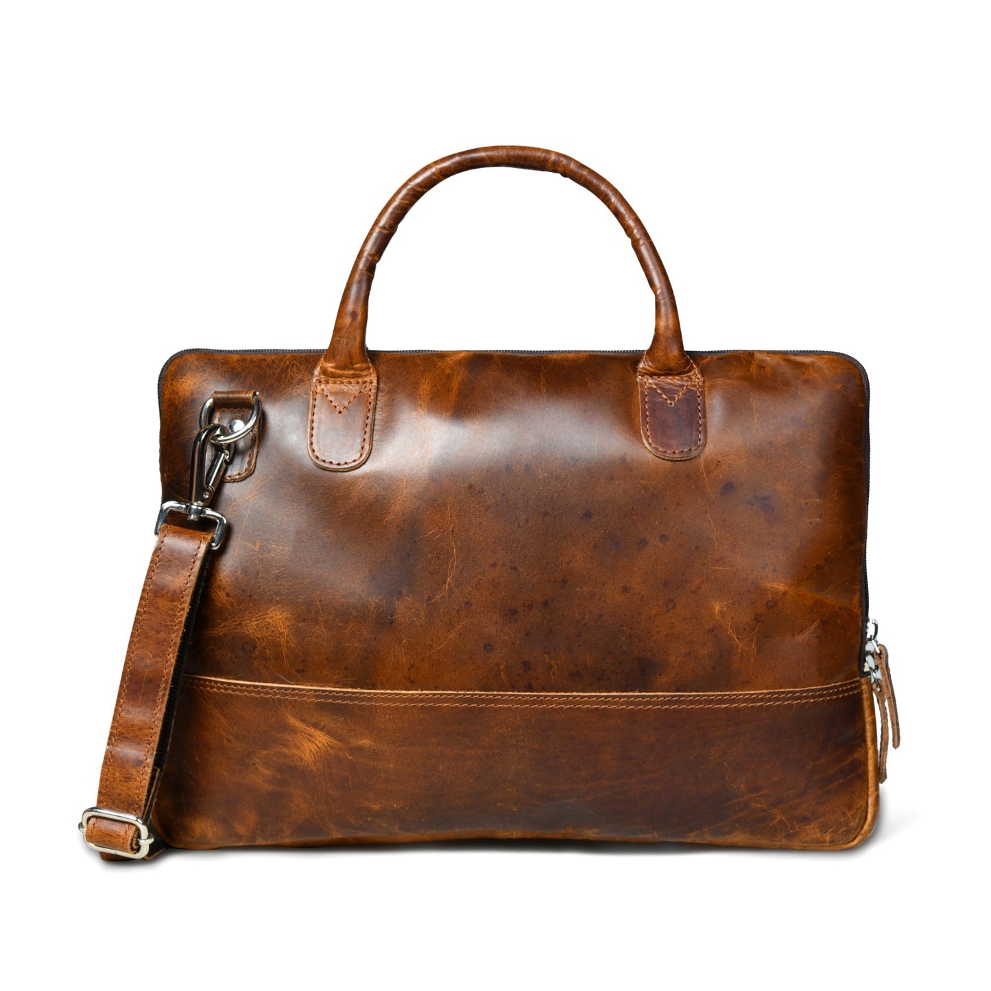 Modernist Leather Laptop Bag- Brown - Tampa Home & Garden Store