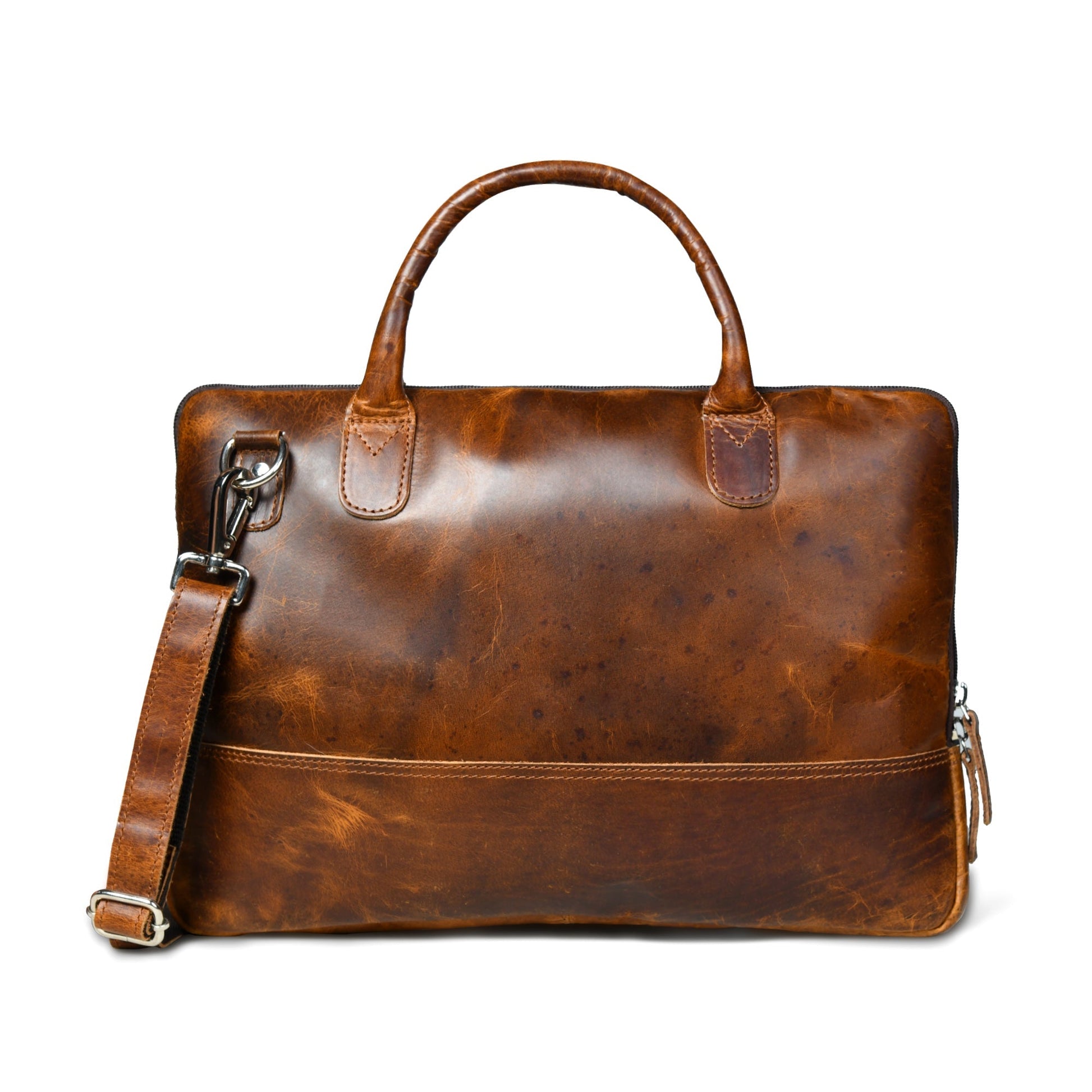 Modernist Leather Laptop Bag- Brown - Tampa Home & Garden Store