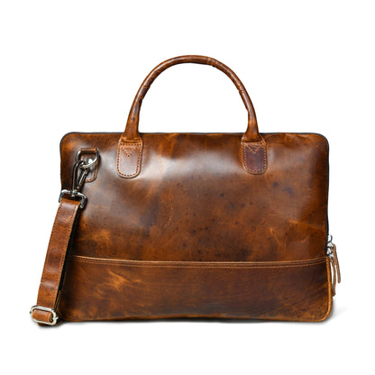 Modernist Leather Laptop Bag- Brown - Tampa Home & Garden Store