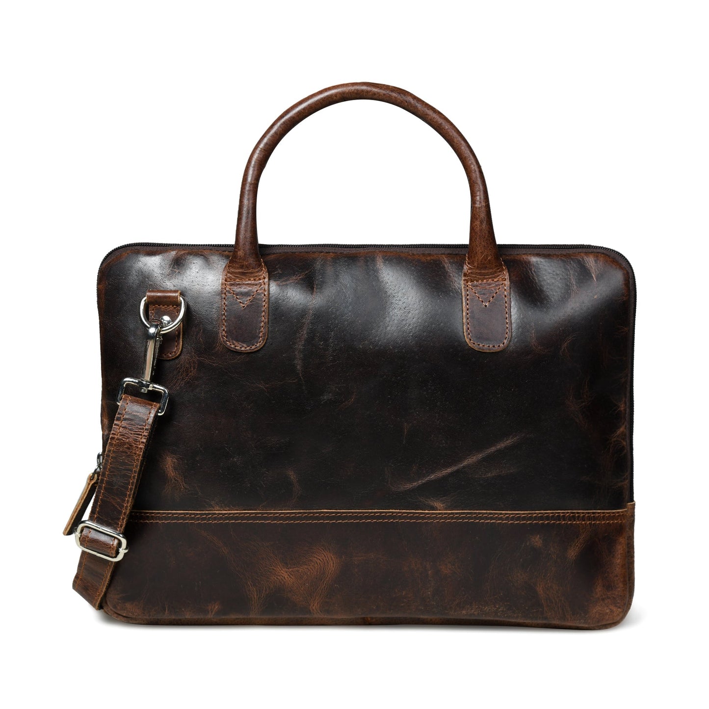 Modernist Leather Laptop Bag-Dark Brown - Tampa Home & Garden Store