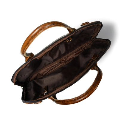 Modernist Leather Laptop Bag-Dark Brown - Tampa Home & Garden Store