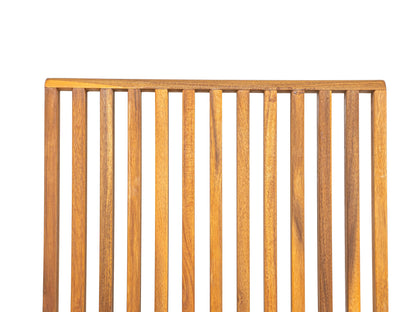 Outdoor Modular Folding Wooden Bench with vertical slats in warm brown finish, 1 pc on Tampa Home & Garden Store